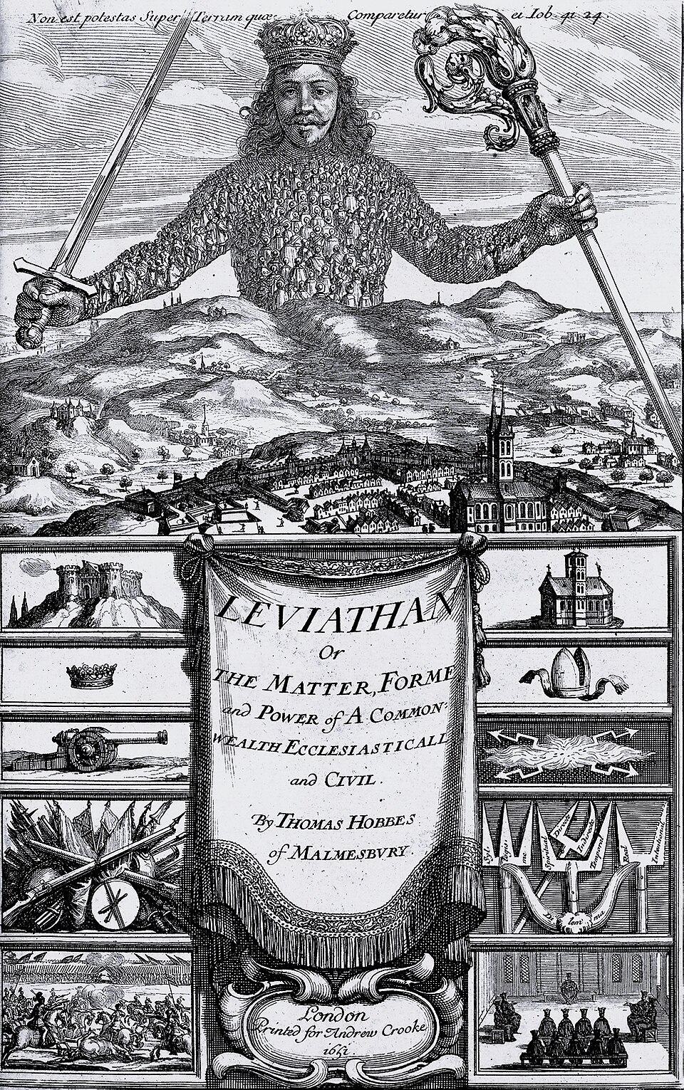 Frontispicio del Leviatán de Thomas Hobbes, Abraham Bosse, 1651