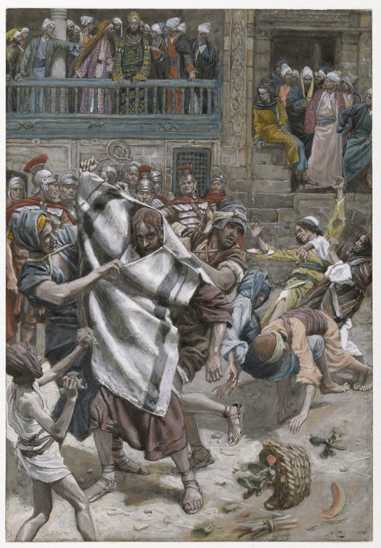Jesús comparece ante Herodes en una obra de James Tissot